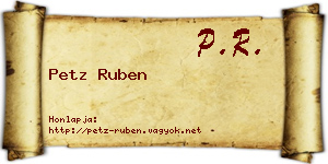 Petz Ruben névjegykártya
